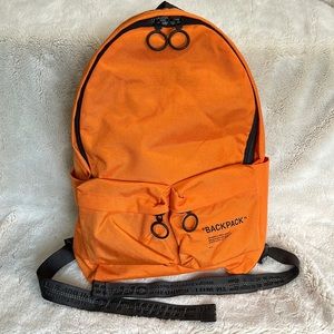 OFF-WHITE 20 Slogan Alphabet Printing Backpack Schoolbag Orange